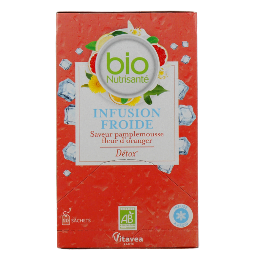 Nutrisanté Infusion Froide Détox Bio Saveur Pamplemousse Fleur d'oranger