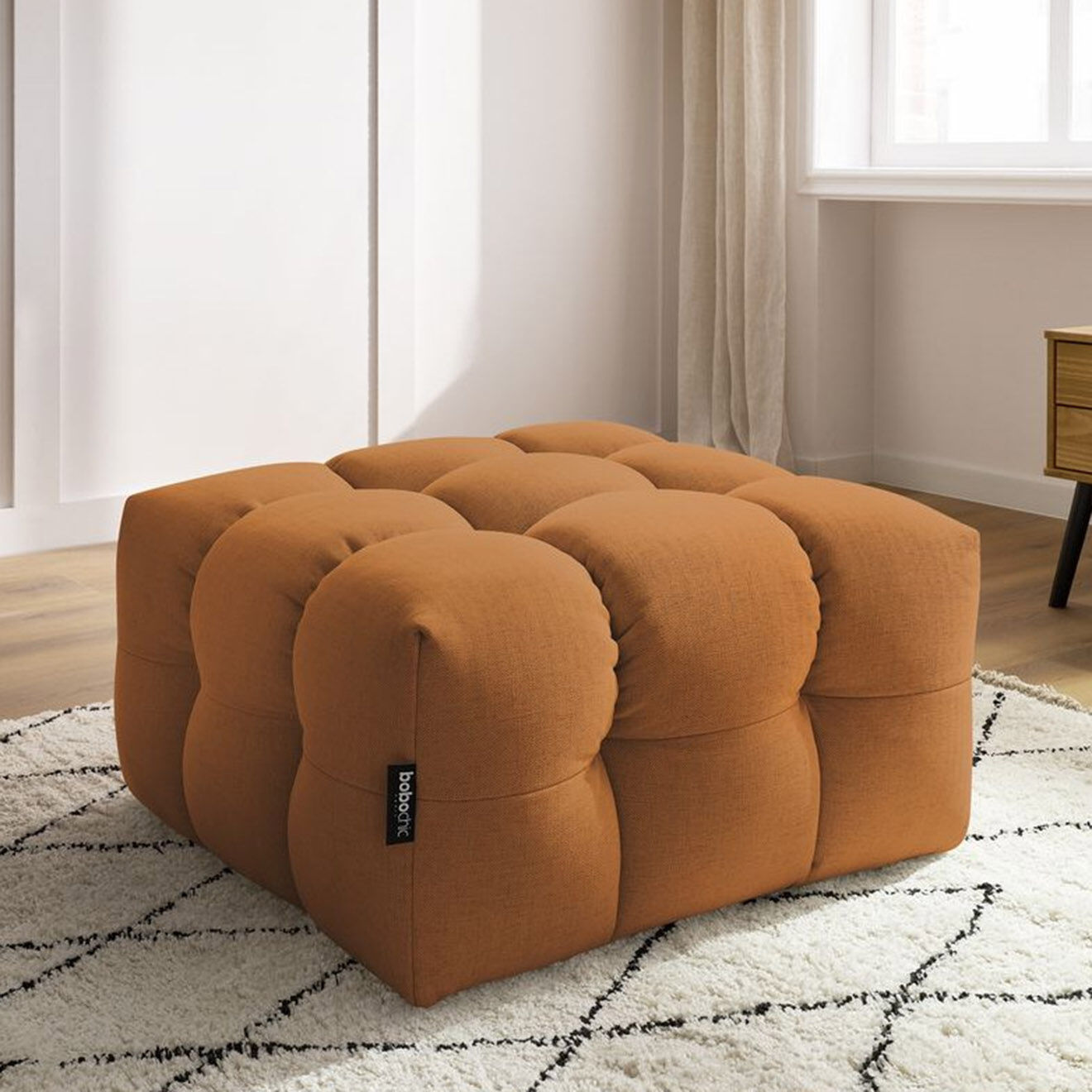 Bobochic Pouf Cloud jaune - 84x84x43 cm