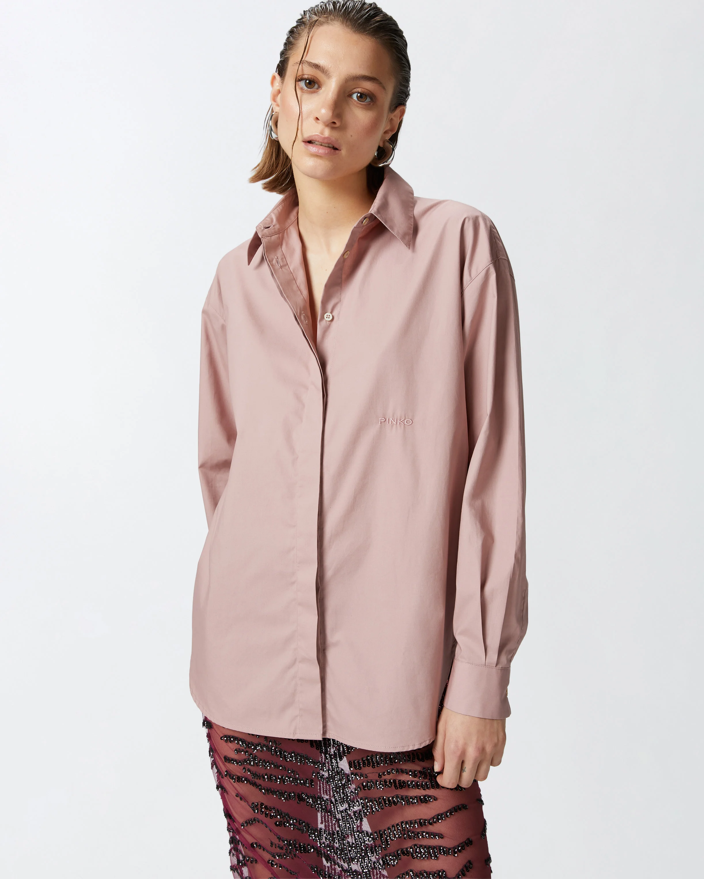 Chemise oversize | Rose