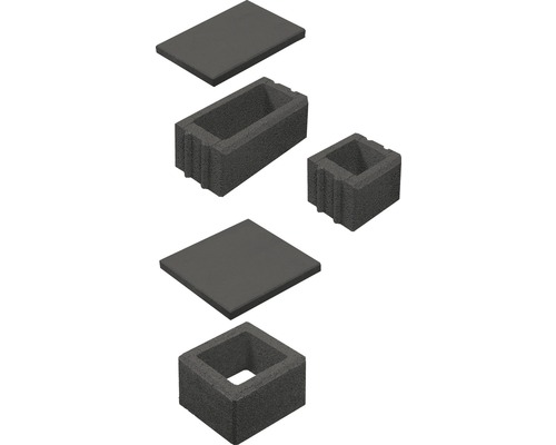 Bellamur antraciet halfsteens muurblok, 25 cm x 25 cm x 20 cm