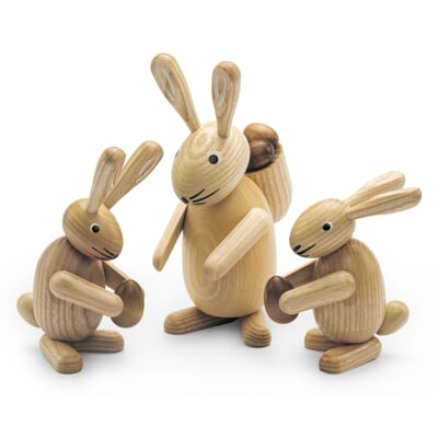 Osterhase groß Eschenholz