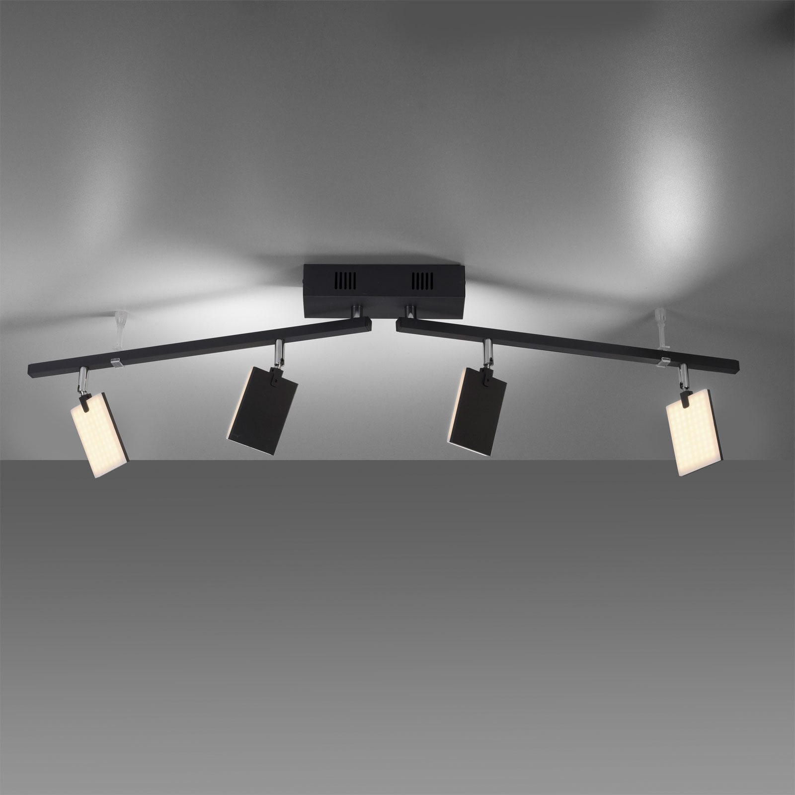 Paul Neuhaus LED Deckenlampe mit 4 Spots PURE-MIRA schwarz