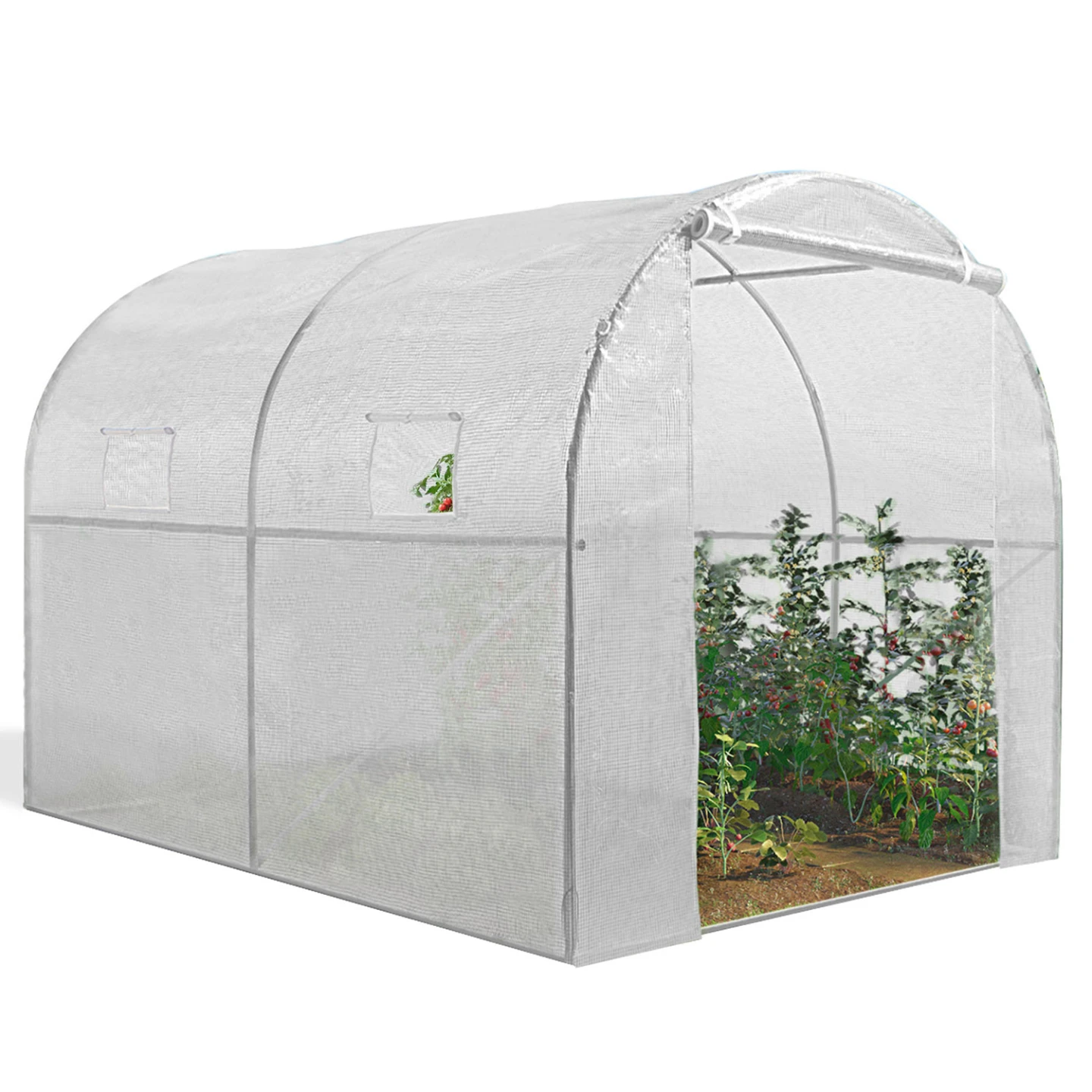 Serre tunnel de jardin 4 saisons 6M² blanche gamme maraîchère ROMA 2x3M