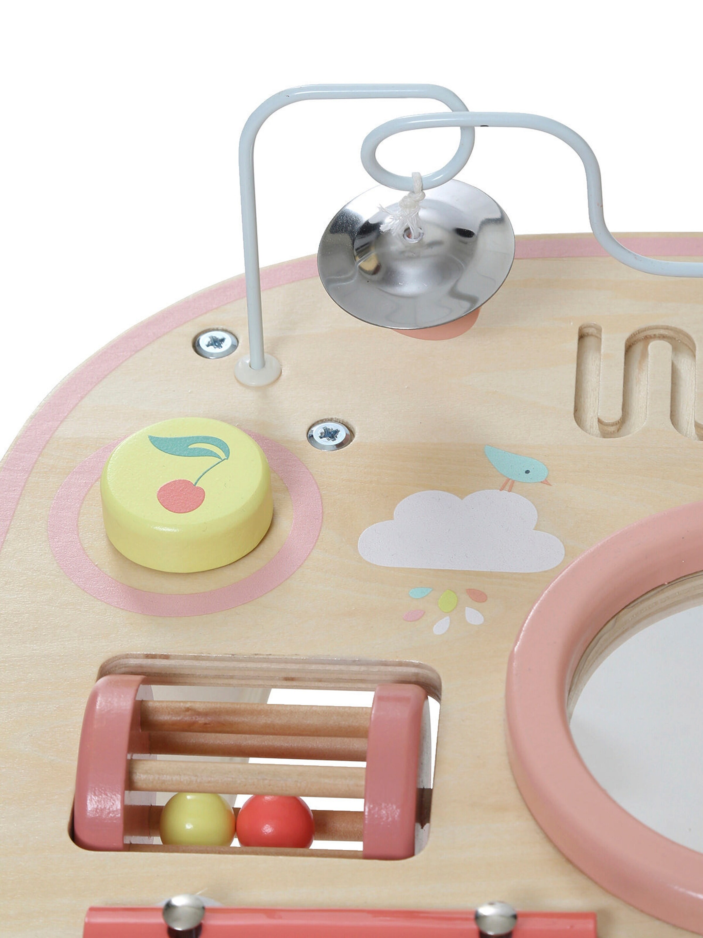 Vertbaudet Baby Spieltisch mit Musikinstrumenten, Holz FSC® rosa