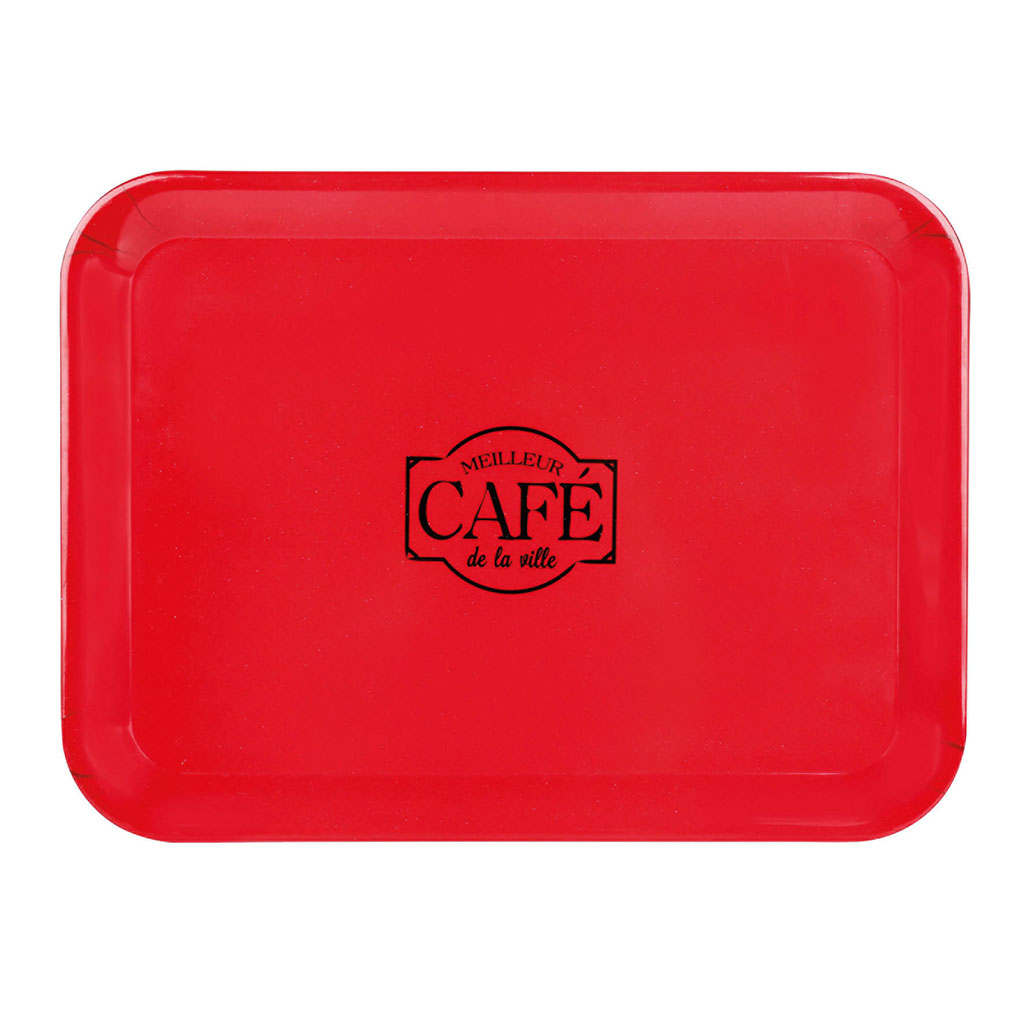Plateau mélaminé BISTRO rouge 43.5x32.5cm