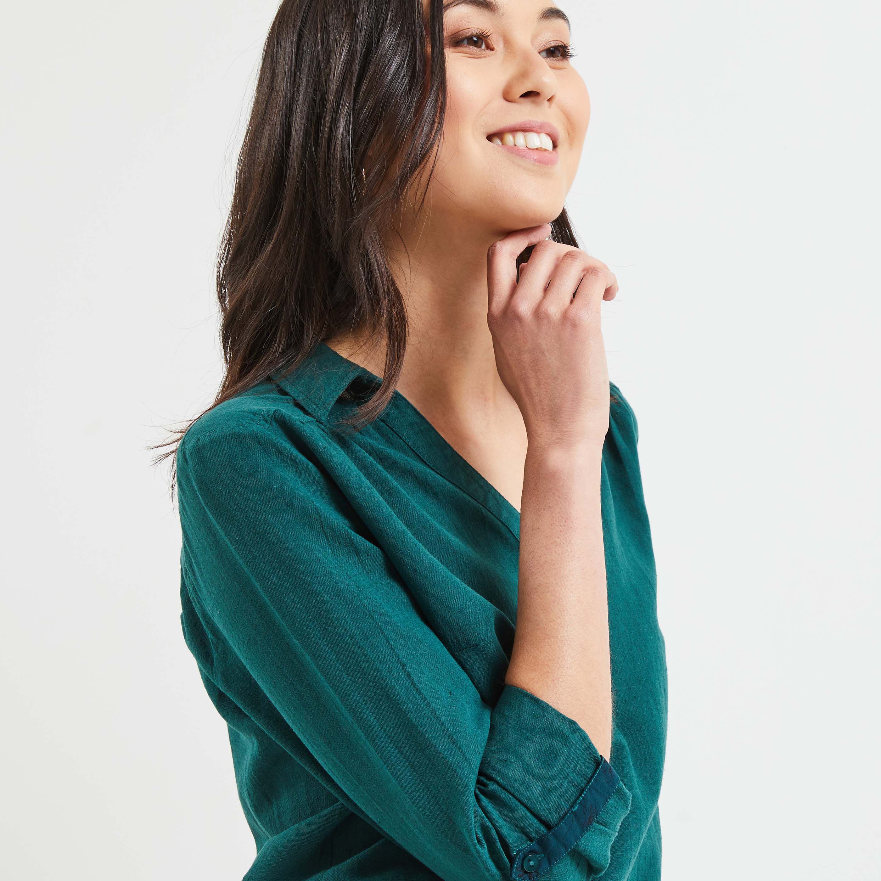 Blouse manches longues femme - VERT