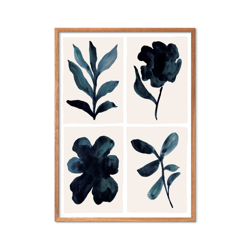 Poster & Frame  Floral Assemblage plakat, grøn - 30x40 cm