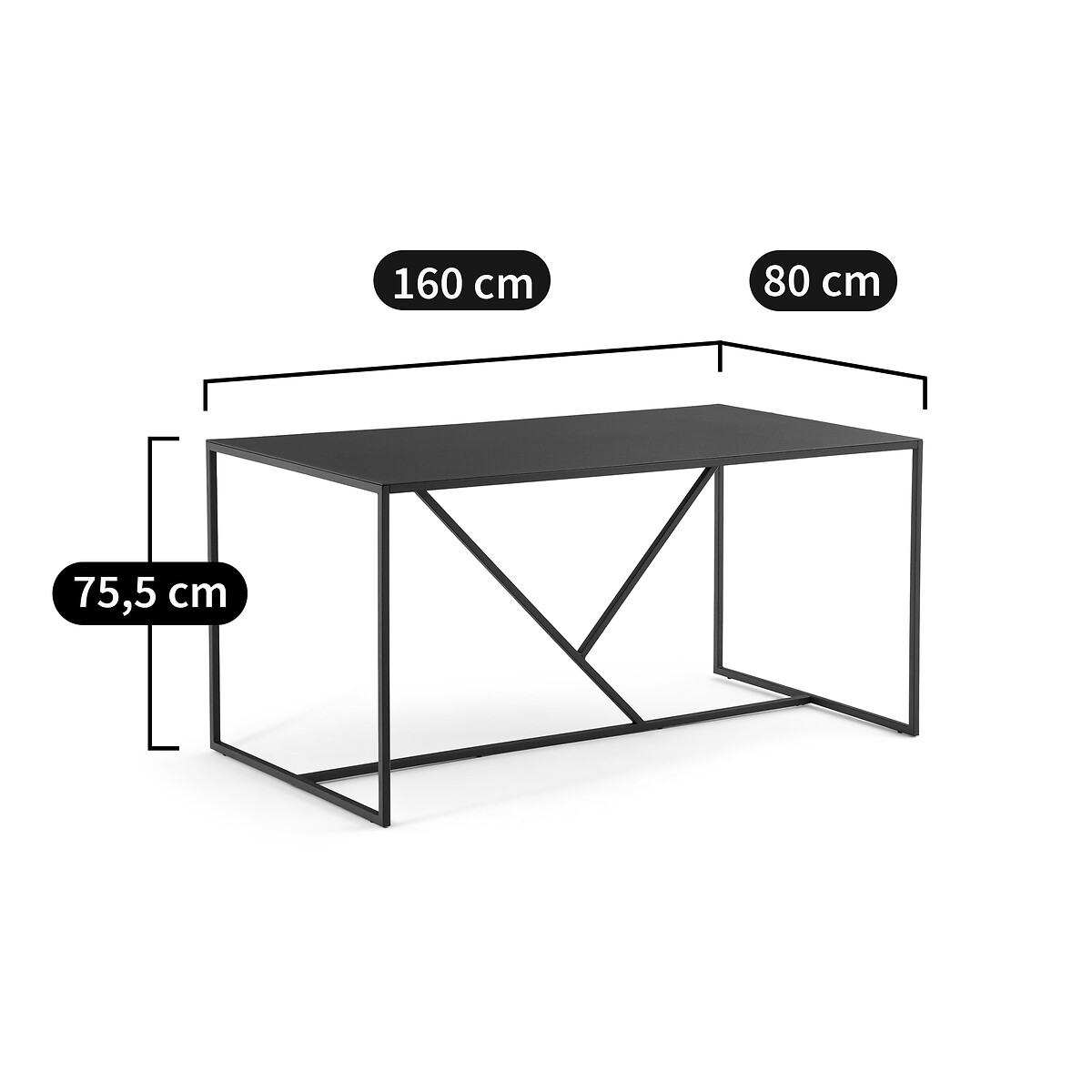 LA REDOUTE INTERIEURS<br>Mesa retangular, para 6 pessoas Abby