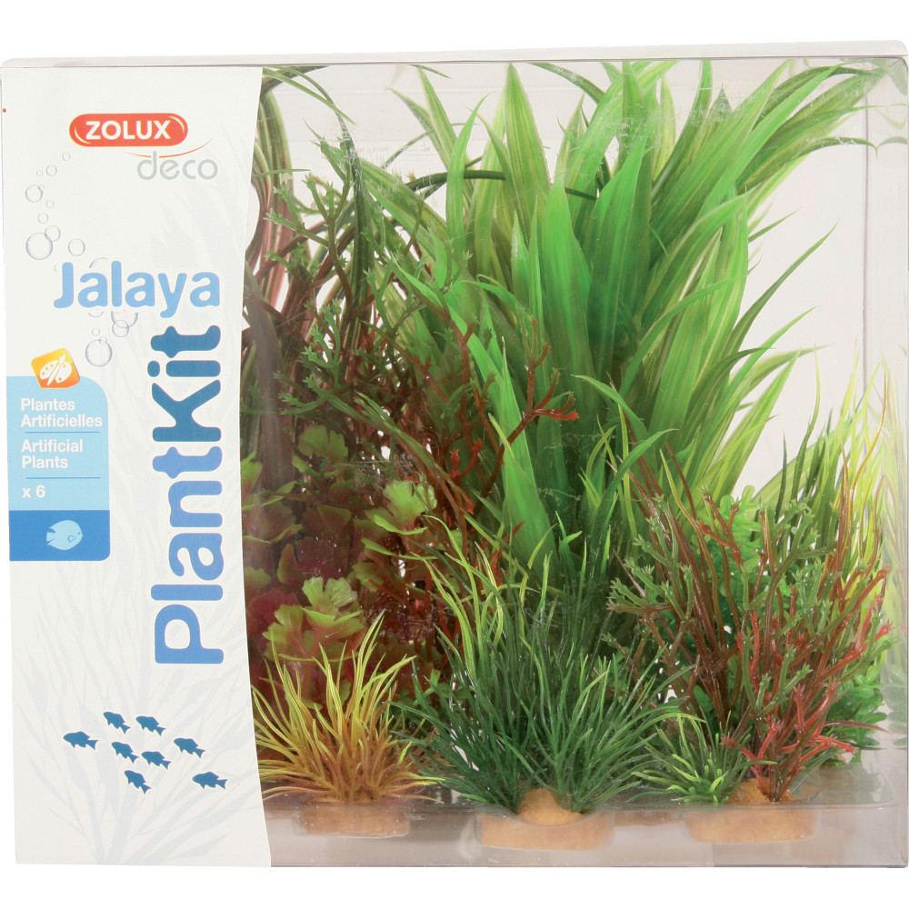 Jalaya n°3 plantes artificielles 6 pieces h 22 cm plantkit décoration d'aq