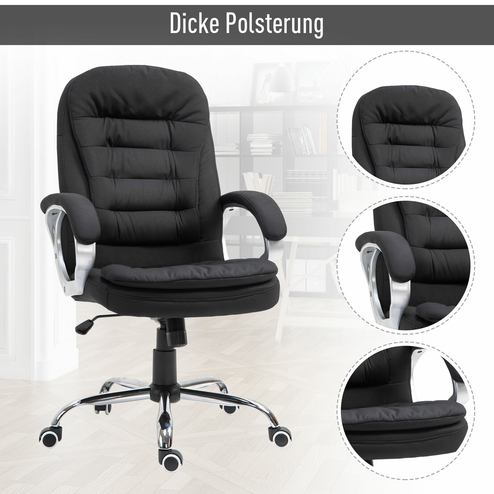 Vinsetto Bürostuhl mit hoher Rückenlehne 64 x 69 x 109-119 cm (LxBxH)