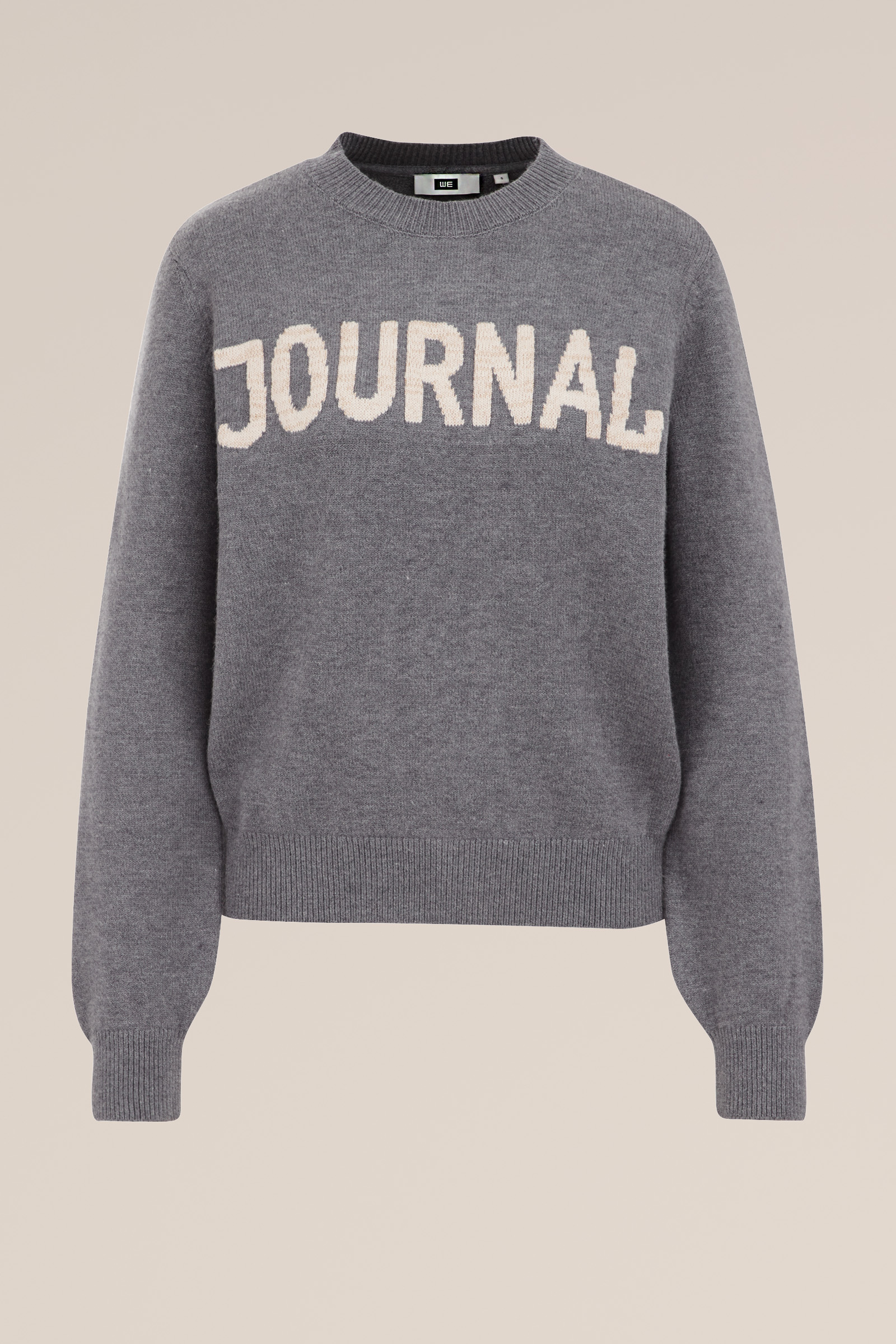 gebreide trui met embroidery WE Fashion Grijs