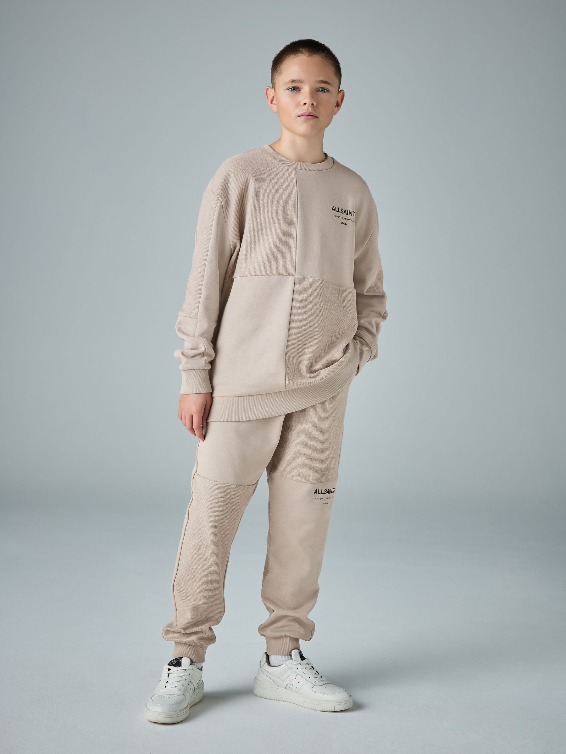 Lichtbruin - smALLSAINTS Underground Oversized Textured Panel Sweatshirt and Joggers Set