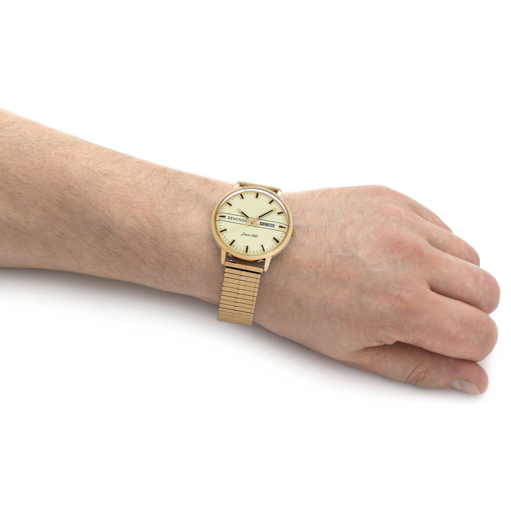 Sekonda 1974 38mm Gold Watch Round Case Cream Dial