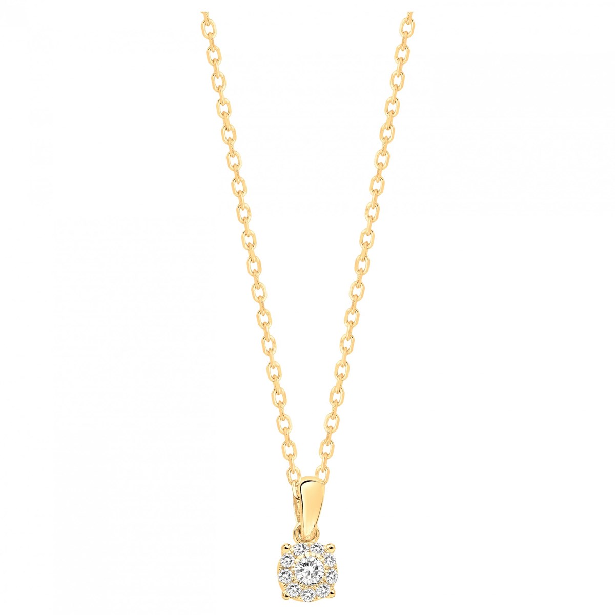 Collier en Plaqué Or avec oxyde de zirconium blanc