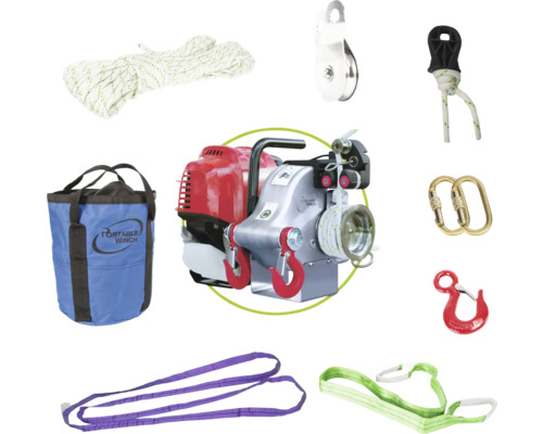 Kaapstanderlier, kabellier, draagbare lier met accessoiresets PCW4000-A