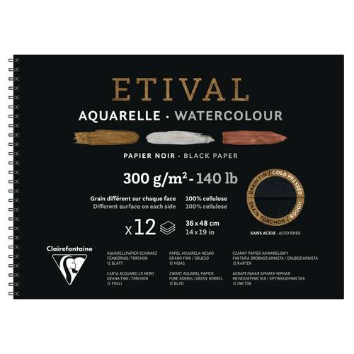 Clairefontaine ETIVAL Aquarellblock Noir