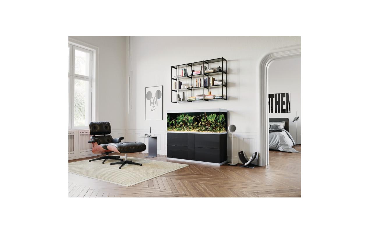 Aquarienkombination HighLine optiwhite 600, Schwarz, 580 l<br>HighLine Aquarien aus Optiwhite-Glas mit Unterschrank