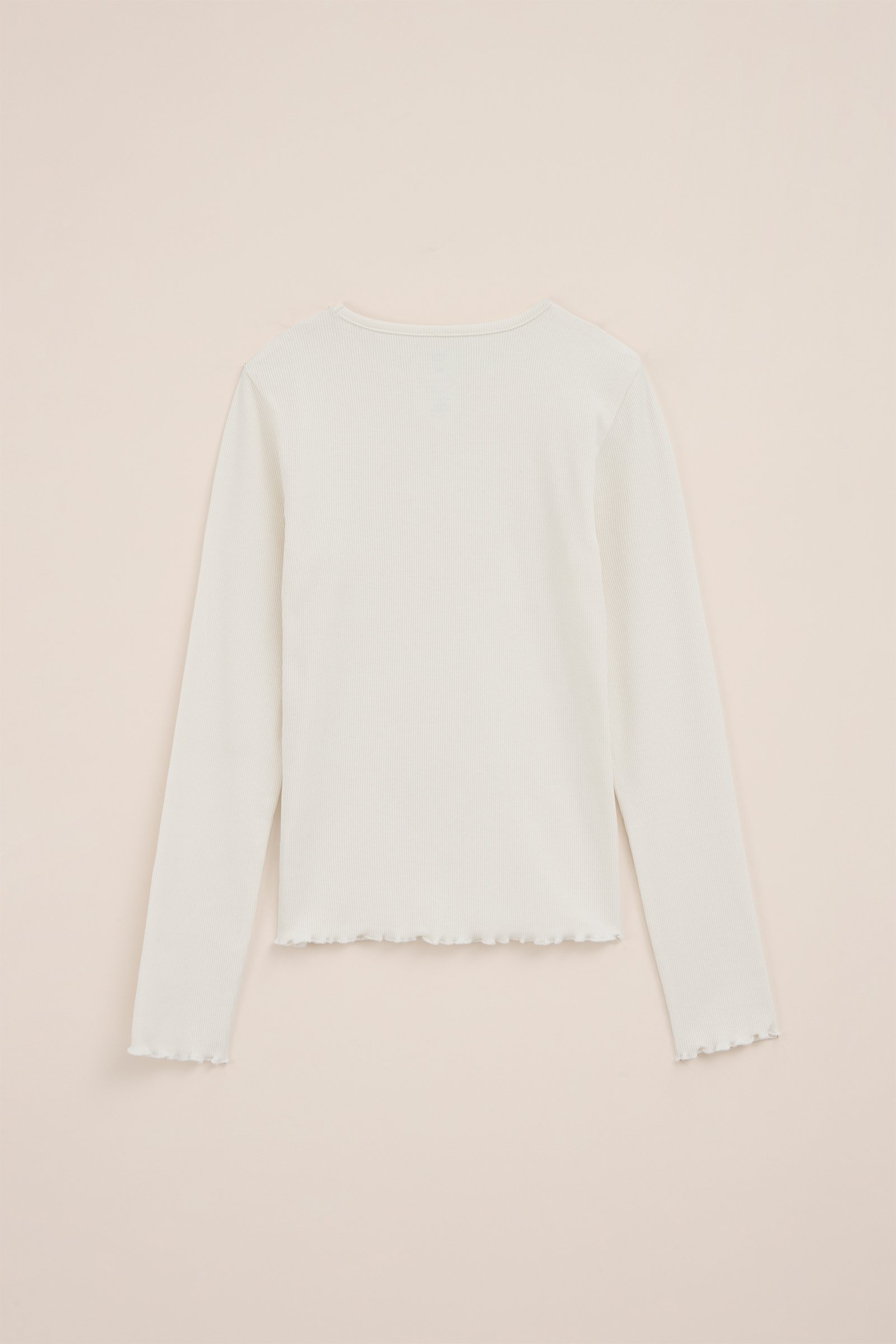 Meisjes T-shirt van ribstof WE Fashion Wit
