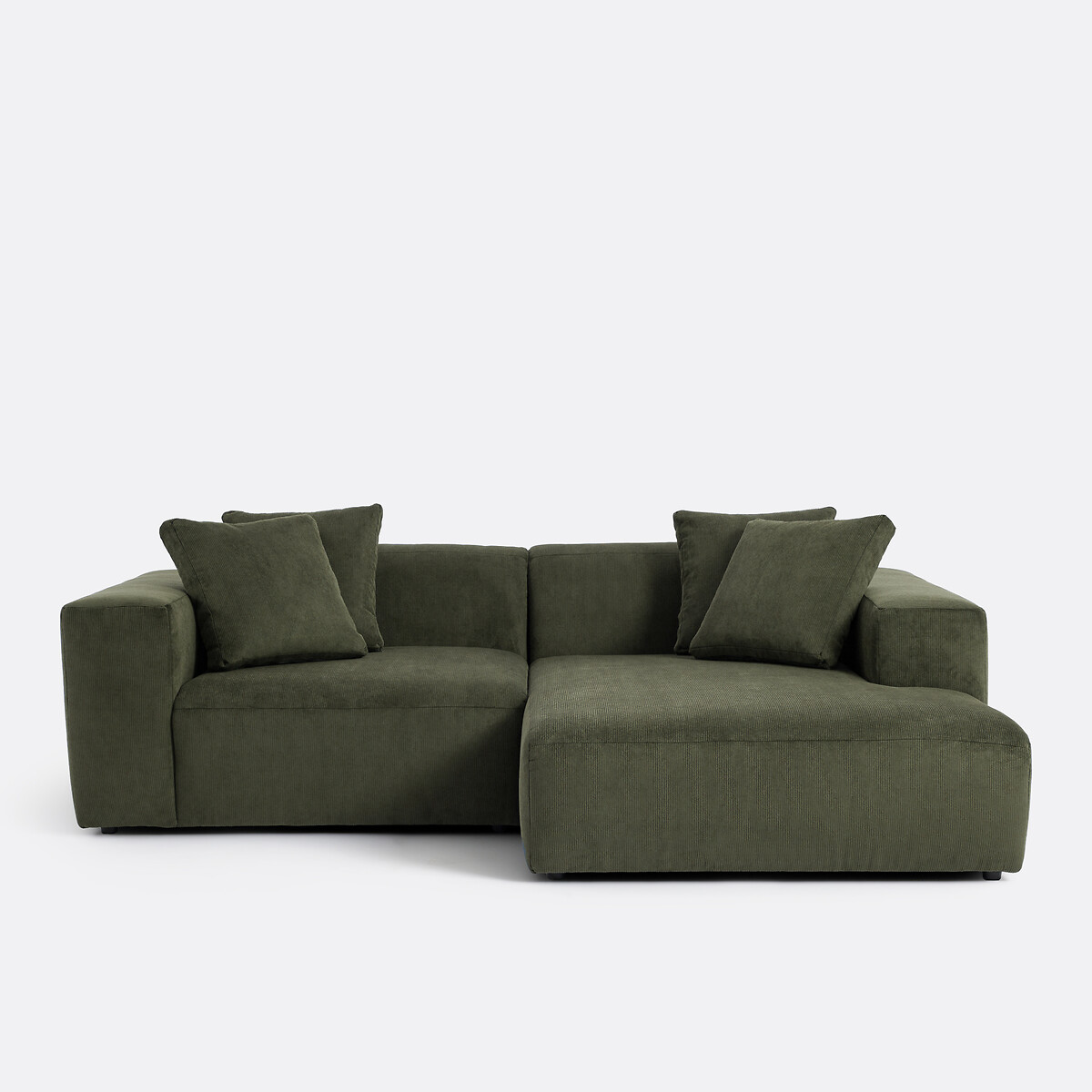 LA REDOUTE INTERIEURS<br>Sofá de canto direito, veludo cotelê, Liora