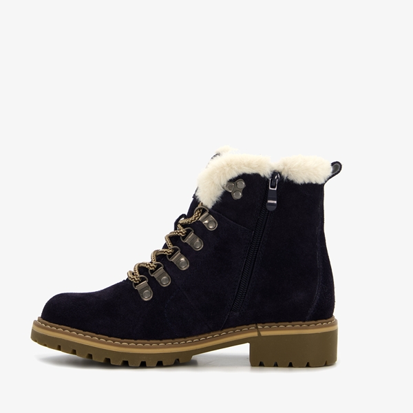 Hush Puppies suède dames veterboots blauw