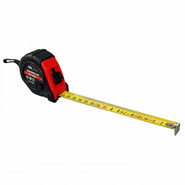 Heavy duty rolbandmaat 3 meter x 16mm - metrische rolband / rolmeter / rolmaat - 100% geijkt