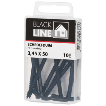 Blackline schroefduim zwart 3.45x50 mm 10 stuks