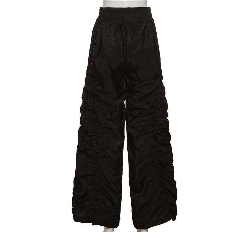 Sugarcoat - Trekkoord taille effen gerimpelde wijde joggingbroek