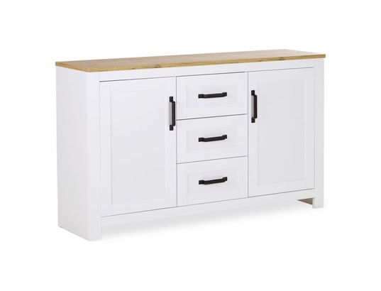 HOMESTYLE4U - Meuble de rangement enfant Buffet blanc 150 cm en bois