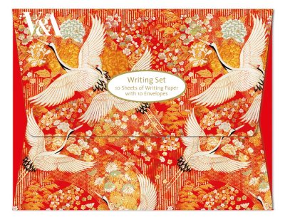Japanese Kimono Cranes Writing Set