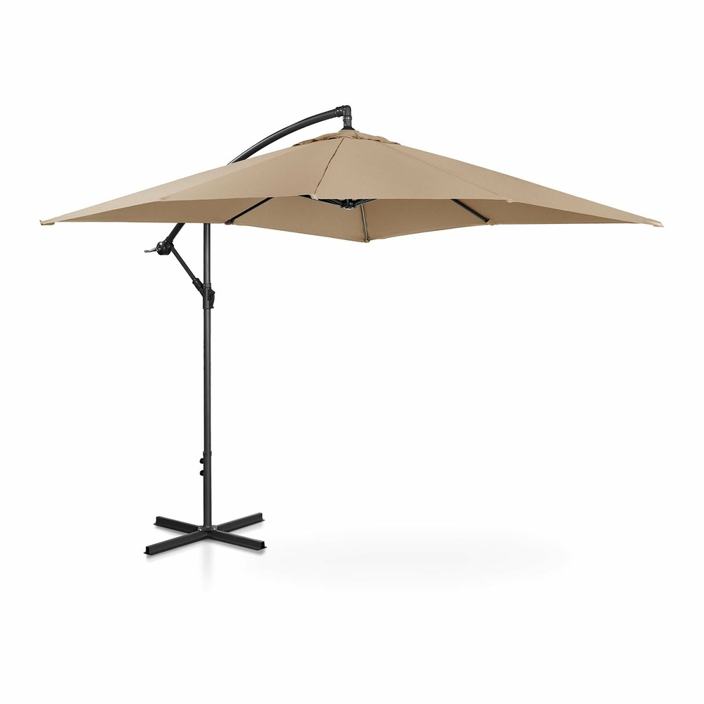 Parasol déporté - taupe - rectangulaire - 250 x 250 cm - inclinable