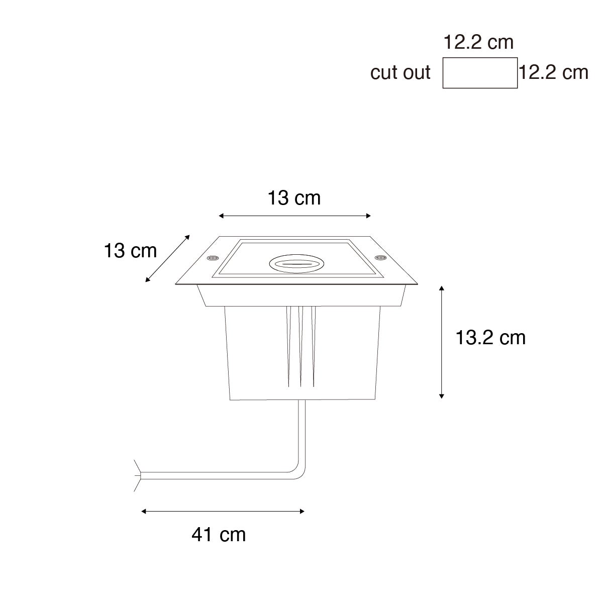 Moderne vloerspot, zwart, IP65 - Oneon