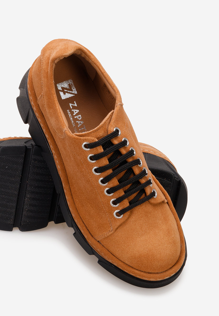 Chaussures casual femme en cuir chameau Keresa