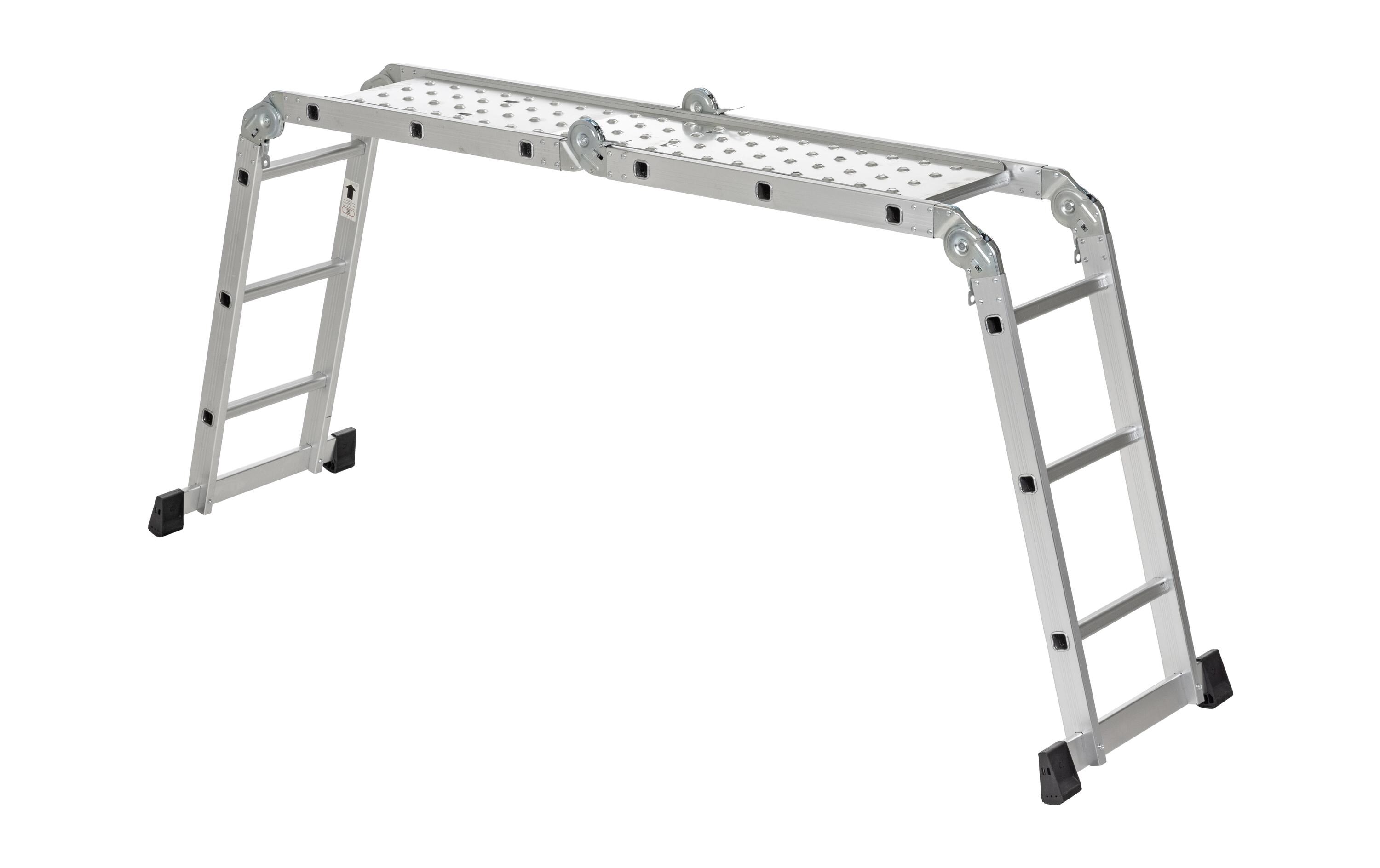 Mehrzweckleiter StepUp 4 x 3 SprossenMultifunktionsleiter aus Aluminium mit zwei Arbeitsplanken