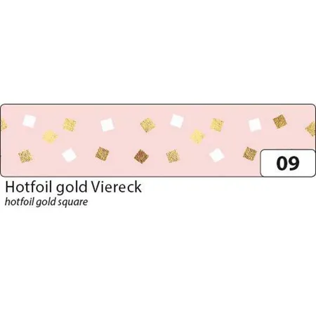 Folia Washi Tape, Hotfoil gold Viereck, ca. 5 m x 15 mm