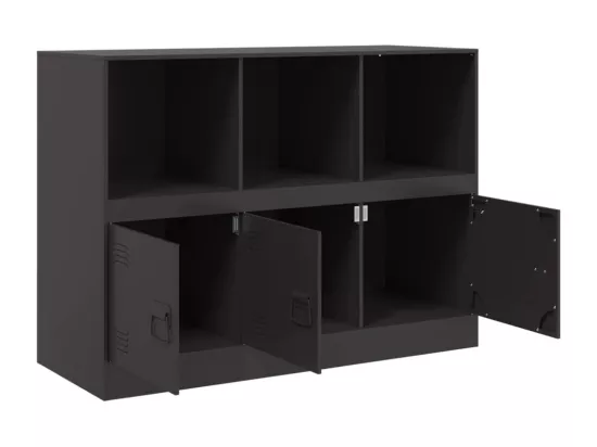 Buffet noir 99x39x73 cm acier