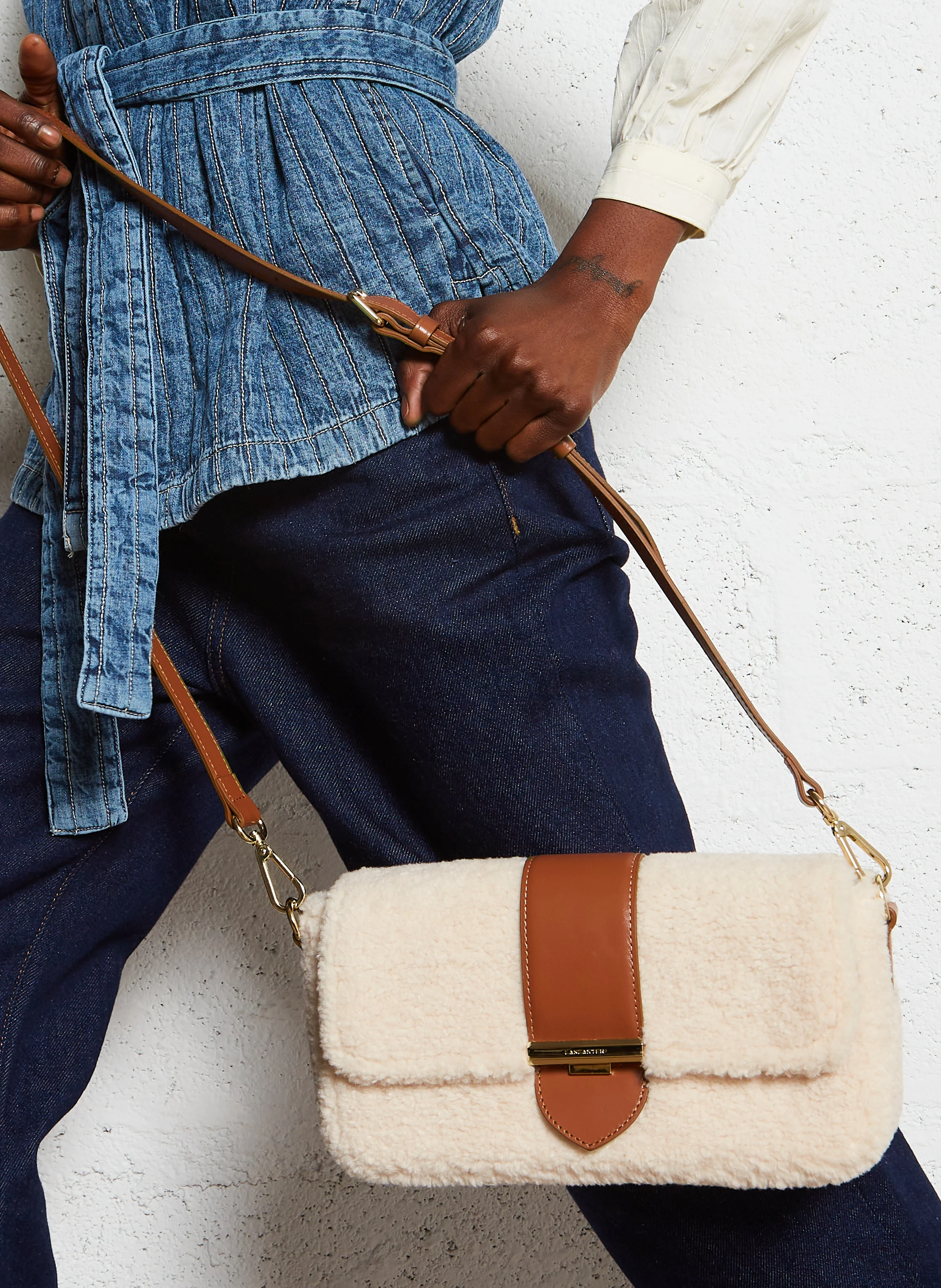 MOUMOUTE - Sac porté épaule en sherpa | Marron