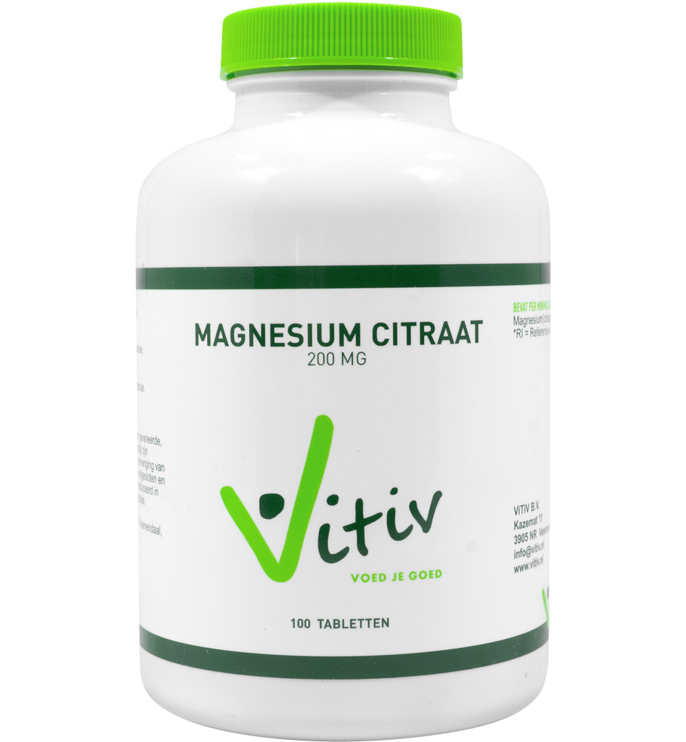 Vitiv Magnesium Citraat 200 Mg (100 tabletten)