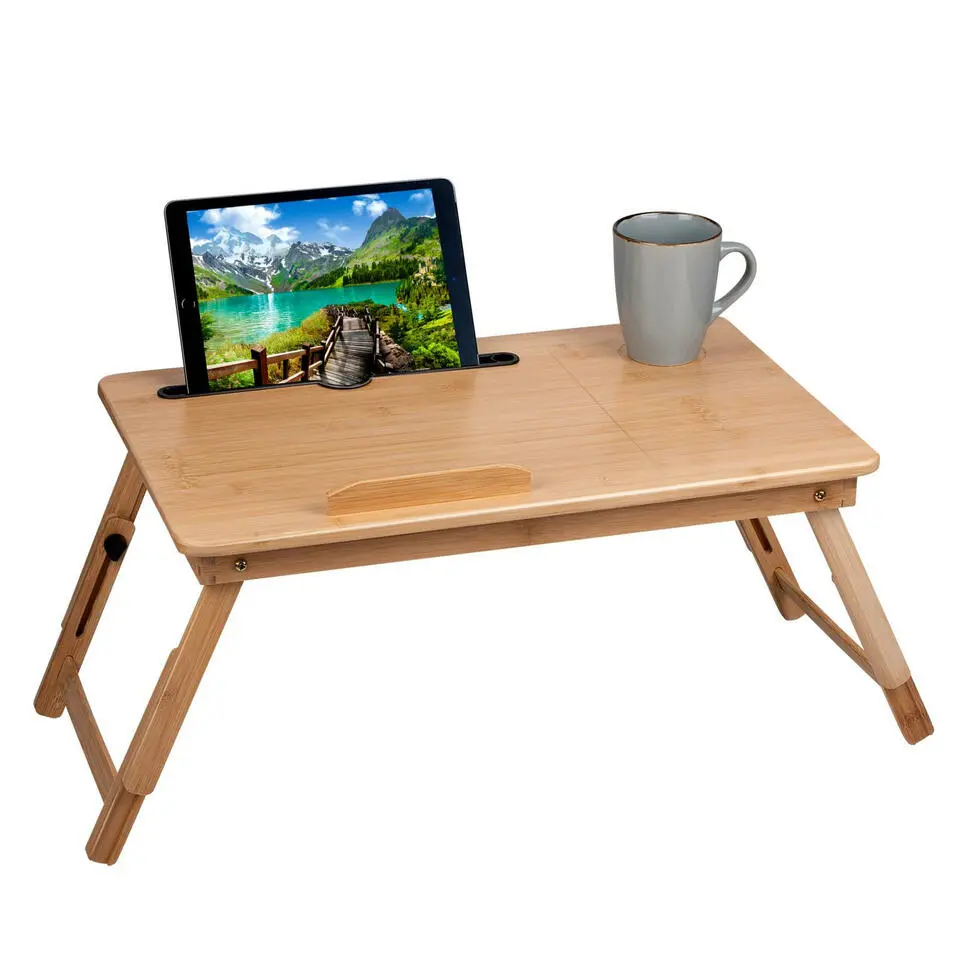 Laptoptafel / bedtafel - hout - 53 x 34 x 27,5 cm