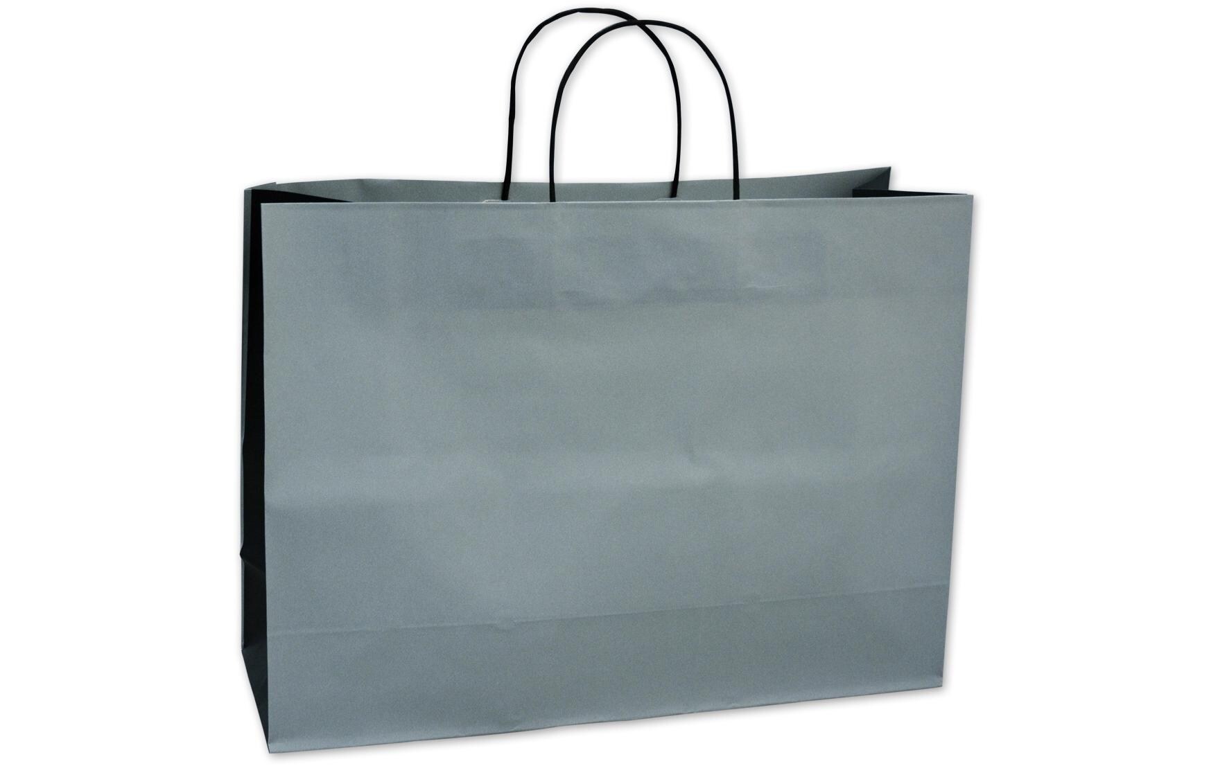 Geschenktasche 45 x 15 x 33 cm, 25 Stück, GrauTragetasche mit Papierkordel