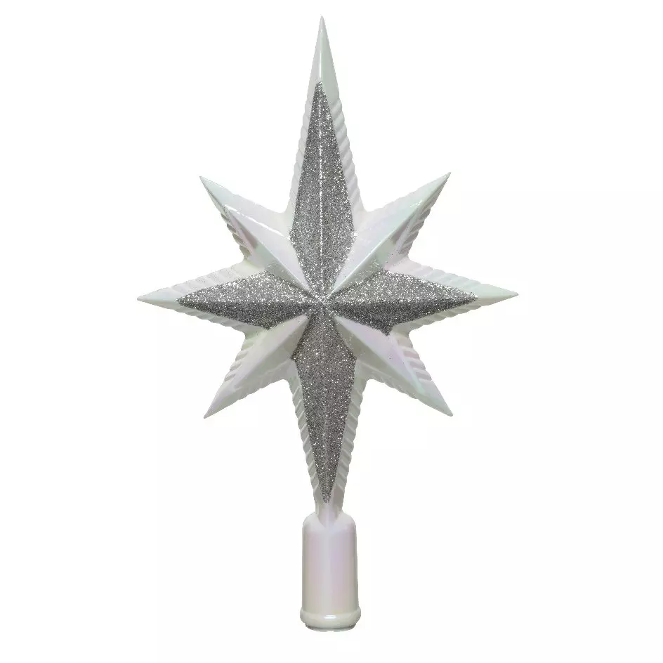 Cimier de sapin Goupillon Blanc irisé