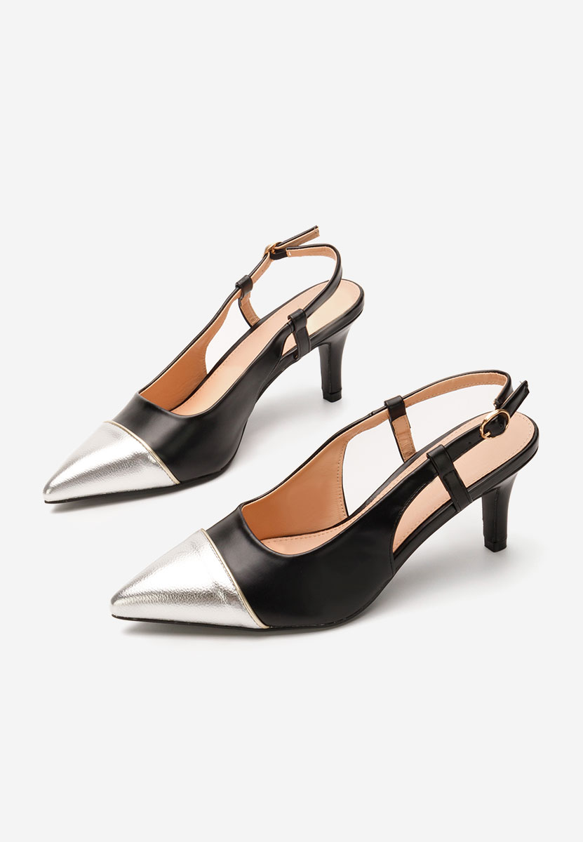 Chaussures stiletto slingback noirs Hosanna