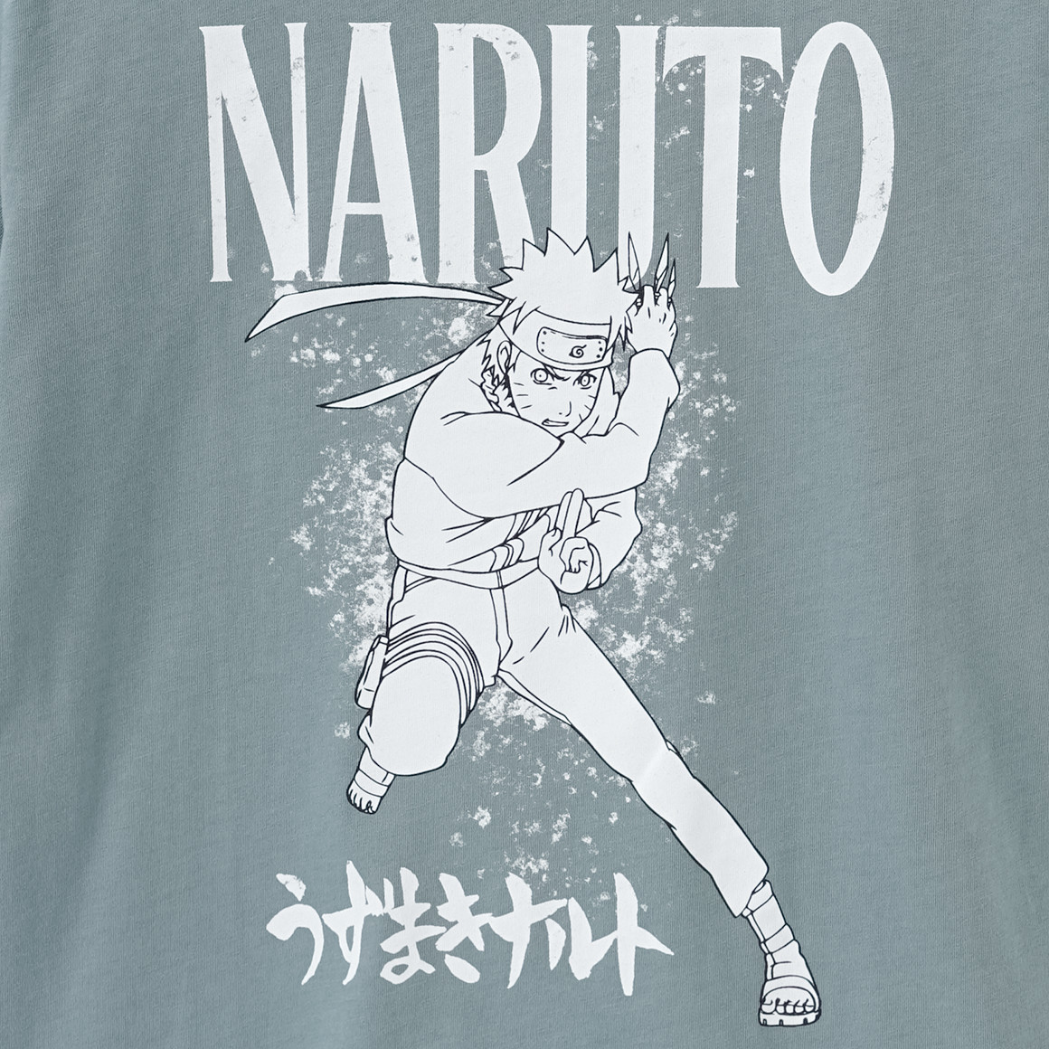 Yigga NARUTO T-Shirt mit großem Motiv dunkelgrün