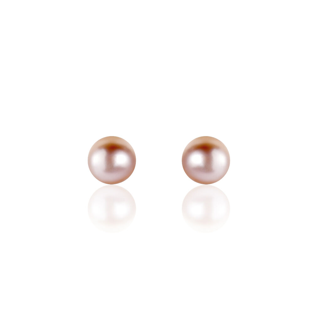 Boucles D'oreilles Puces Ursulina Or Jaune Perle De Culture