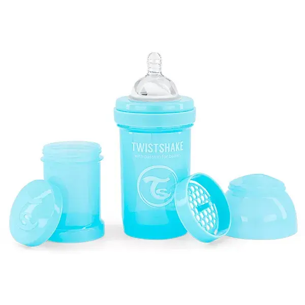 Mamadeira anticólica Twistshake para bebês, azul pastel, +0 meses, 180ml