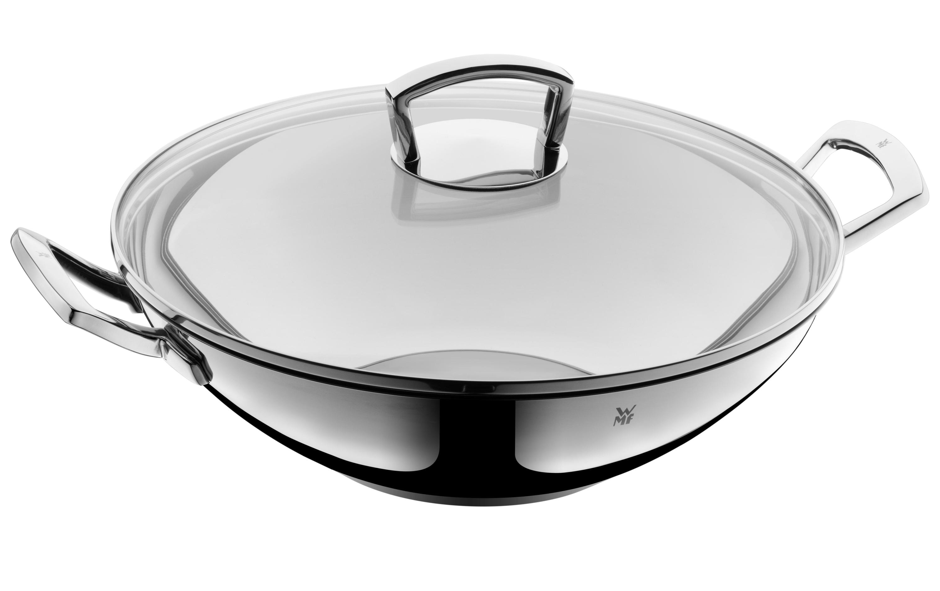 Wok 36 cm, Silber<br>Wokpfanne mit Deckel