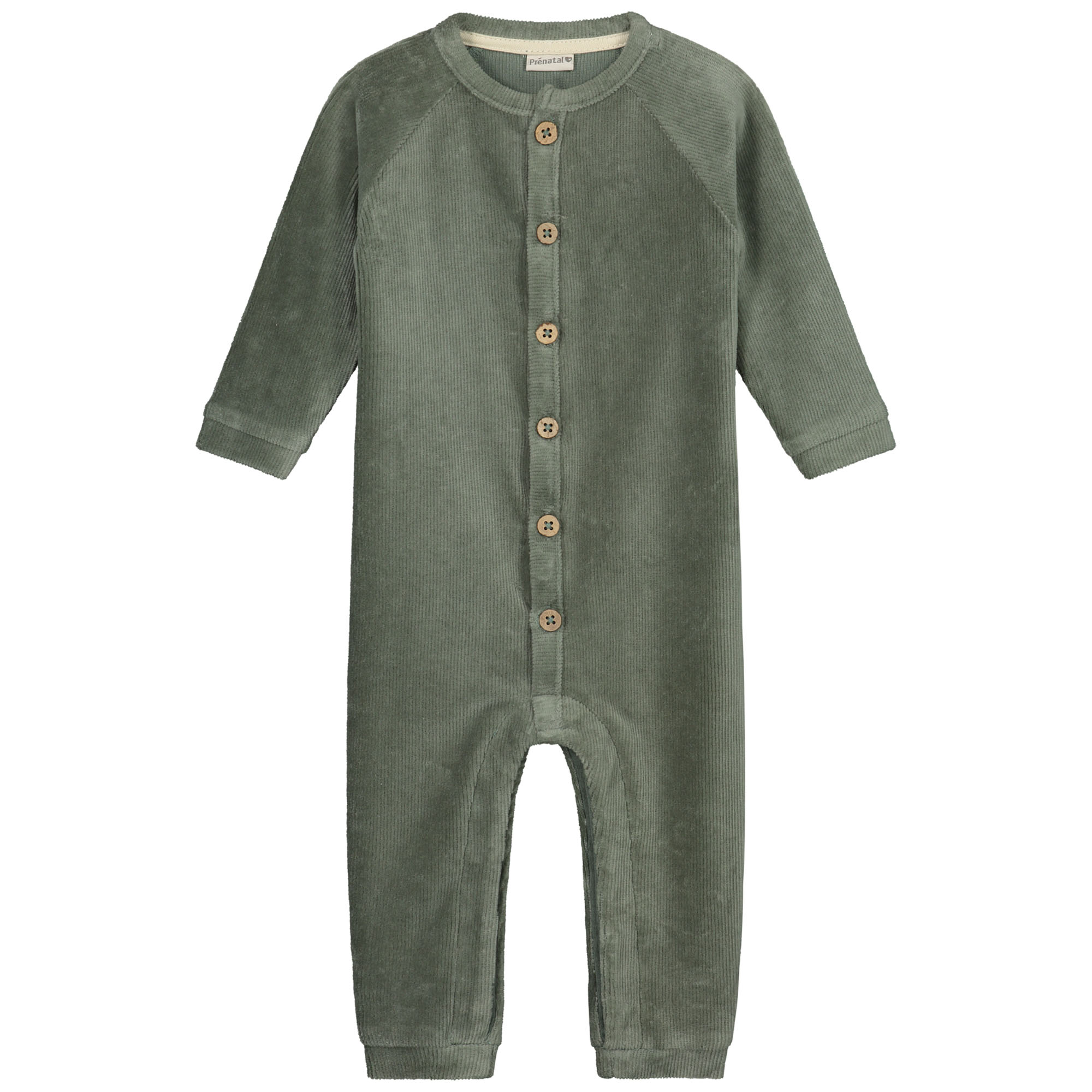 Prénatal newborn boxpakje rib velours lange mouwen effen groen
