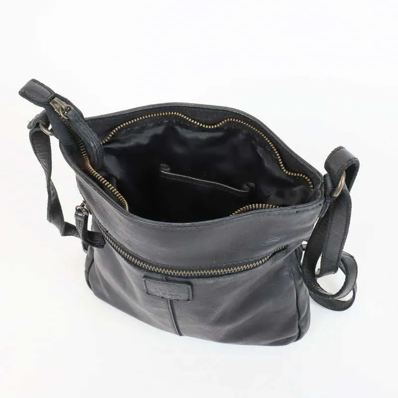 BEAR DESIGN Umhängetasche Schwarz Leder
