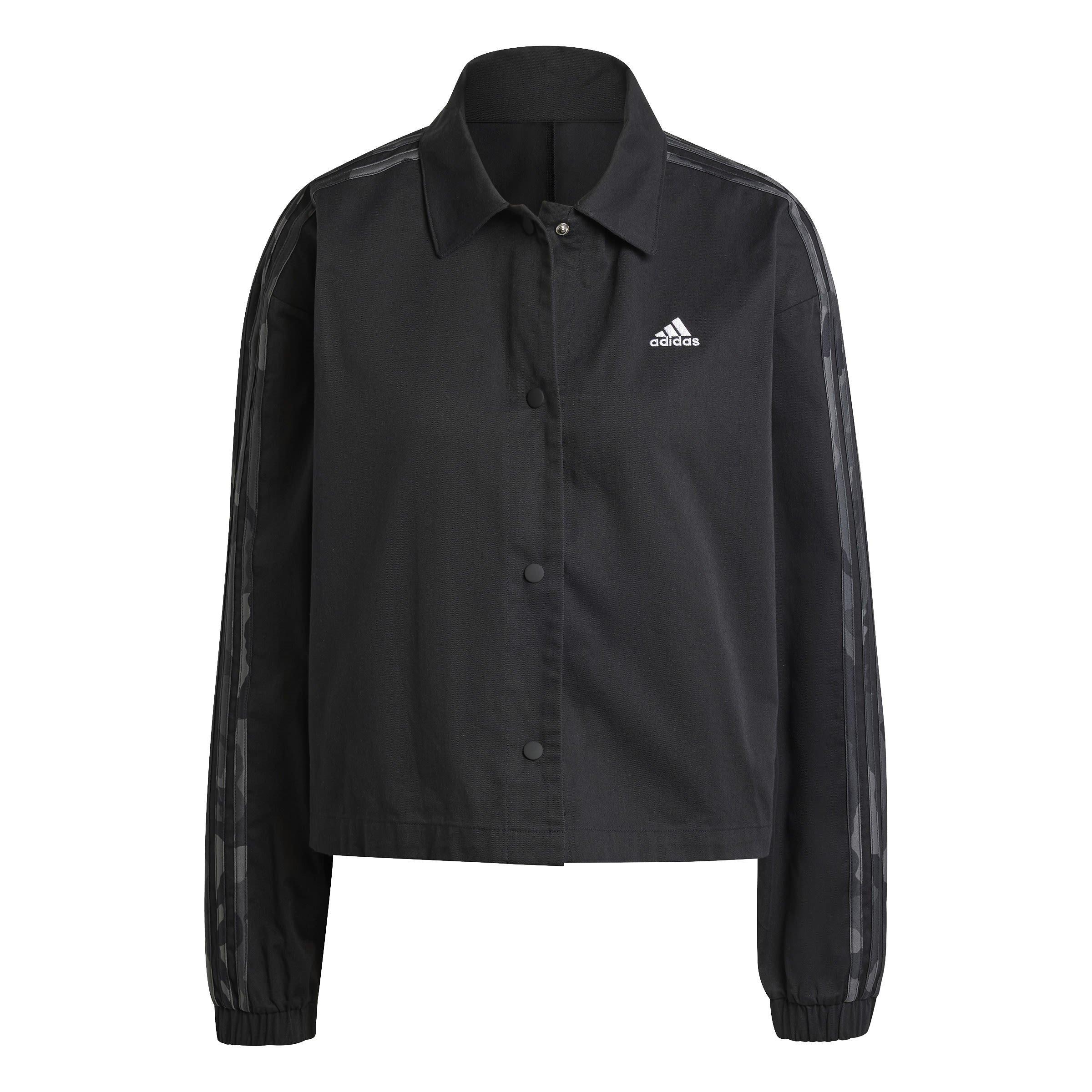 adidas Essentials Printed 3 Stripes Twill Coach Jacket Womens