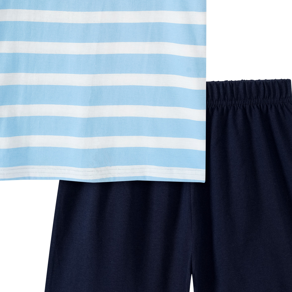 Yigga Jungen Shorty mit Dino-Print hellblau / dunkelblau / weiss