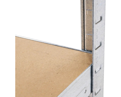 Robuuste stellingkast Atlas, gegalvaniseerd, 176x90x40 cm, 5 houten legborden, draagvermogen 875 kg